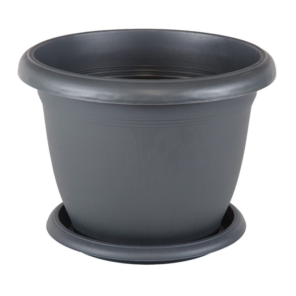 Горщик для квітів 5L Anthracite Serinova VILLA з підставкою